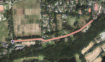 Vue aérienne de la balade « Alternative sentier des côtes de Montbron » avec son tracé