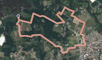 Vue aérienne de la balade « Boucle Circuit de L’Agrion de Mercure » avec son tracé