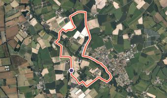 Vue aérienne de la balade « Boucle Circuit des Maraîchers » avec son tracé