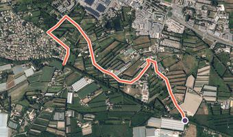 Vue aérienne de la balade « Canal du Puy - 2 » avec son tracé