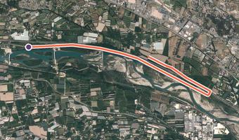 Vue aérienne de la balade « Canal du Puy - 4 » avec son tracé