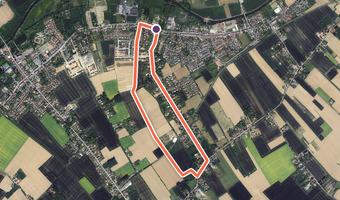 Vue aérienne de la balade « Chemin de l’Alloeu » avec son tracé