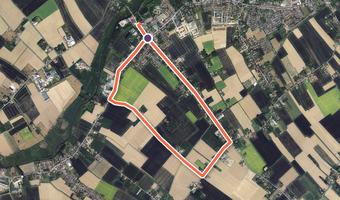 Vue aérienne de la balade « Chemin des Sûres » avec son tracé