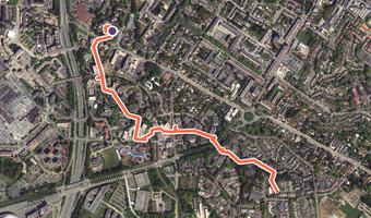 Vue aérienne de la balade « Chemin du Triolo » avec son tracé