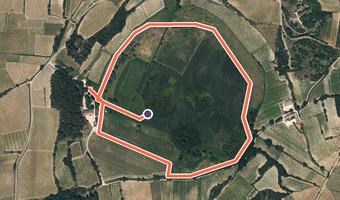 Vue aérienne de la balade « Circuit de découverte de l'étang » avec son tracé