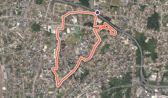 Vue aérienne de la balade « Circuit de l'Hermitage » avec son tracé