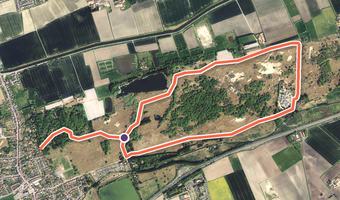 Vue aérienne de la balade « Circuit de la Dune Fossile » avec son tracé