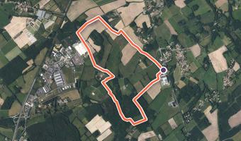 Vue aérienne de la balade « Circuit des Bauches » avec son tracé