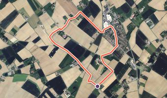 Vue aérienne de la balade « Circuit des Chouettes » avec son tracé