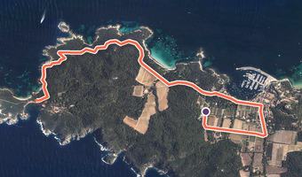 Vue aérienne de la balade « Circuit du couchant » avec son tracé