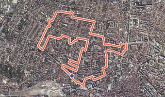Vue aérienne de la balade « Circuit du Mont-Chapet » avec son tracé