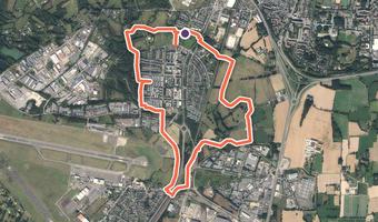 Vue aérienne de la balade « Circuit du parc » avec son tracé