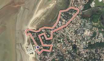 Vue aérienne de la balade « Circuit du Pointeau » avec son tracé