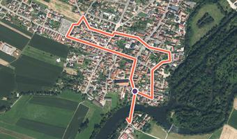 Vue aérienne de la balade « Circuit du Quarmannel » avec son tracé