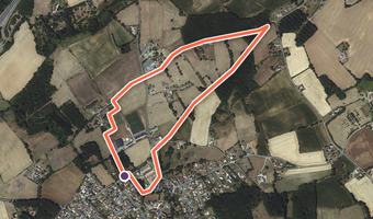 Vue aérienne de la balade « Circuit fuschia » avec son tracé