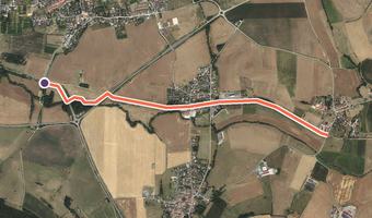 Vue aérienne de la balade « Circuit M : L'Amezule » avec son tracé
