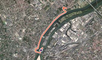 Vue aérienne de la balade « Circuit Renoir » avec son tracé