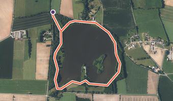 Vue aérienne de la balade « L'Etang de Beaumont » avec son tracé
