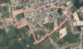 Vue aérienne de la balade « La Boucle de Chivache » avec son tracé