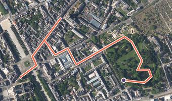 Vue aérienne de la balade « La Ligne Verte » avec son tracé
