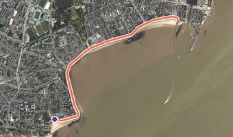 Vue aérienne de la balade « La rade de Saint-Nazaire » avec son tracé