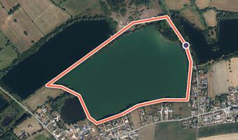 Vue aérienne de la balade « Le Tour du Lac » avec son tracé
