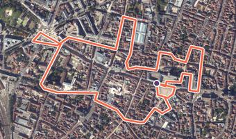 Vue aérienne de la balade « Parcours de la Chouette » avec son tracé
