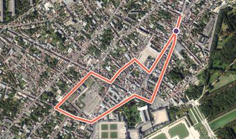 Vue aérienne de la balade « Parcours du Grès » avec son tracé