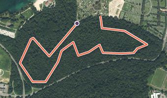Vue aérienne de la balade « Parcours Sportif d’Illkirch » avec son tracé