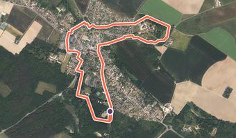 Vue aérienne de la balade « Saint Cyr en Val - circuit orange » avec son tracé