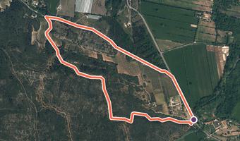 Vue aérienne de la balade « Circuit de la Garrigue » avec son tracé