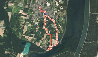 Vue aérienne de la balade « Santier du Rhinland » avec son tracé