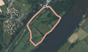 Vue aérienne de la balade « Sentier de l'Île Neuve » avec son tracé