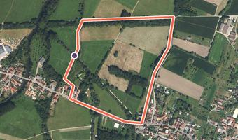 Vue aérienne de la balade « Sentier de la Belette » avec son tracé
