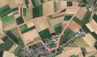 Vue aérienne de la balade « Sentier des Gaulois » avec son tracé