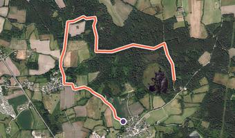 Vue aérienne de la balade « Sentier des Mégalithes » avec son tracé